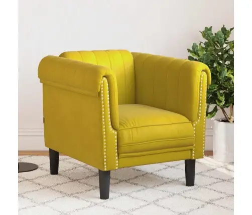 Krėslas, Geltonos Spalvos, Aksomas