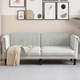 Divvietīgs Dīvāns, Gaiši Pelēks Samts Vidaxl