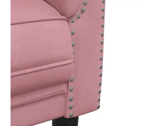 Divvietīgs Dīvāns, Rozā Samts Vidaxl