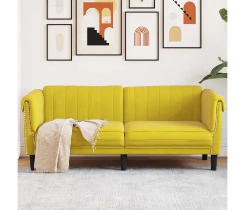 Divvietīgs Dīvāns, Dzeltens Samts Vidaxl