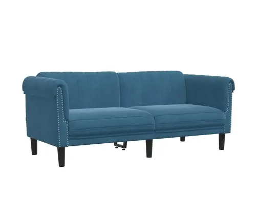 Dvivietė Sofa, Mėlynos Spalvos, Aksomas