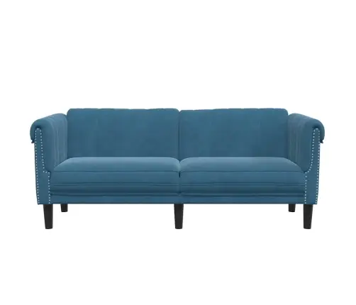 Dvivietė Sofa, Mėlynos Spalvos, Aksomas