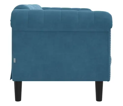 Dvivietė Sofa, Mėlynos Spalvos, Aksomas