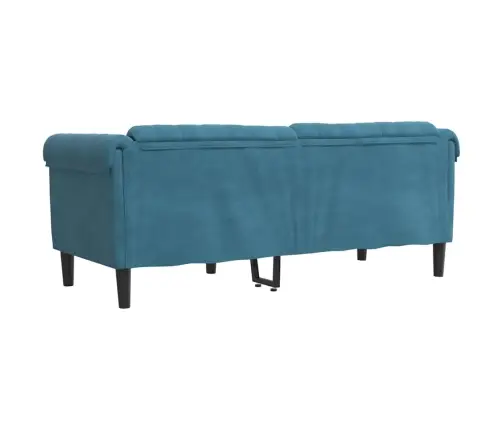 Dvivietė Sofa, Mėlynos Spalvos, Aksomas