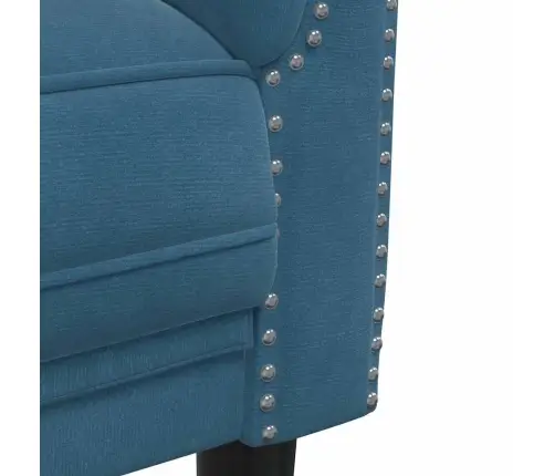 Dvivietė Sofa, Mėlynos Spalvos, Aksomas