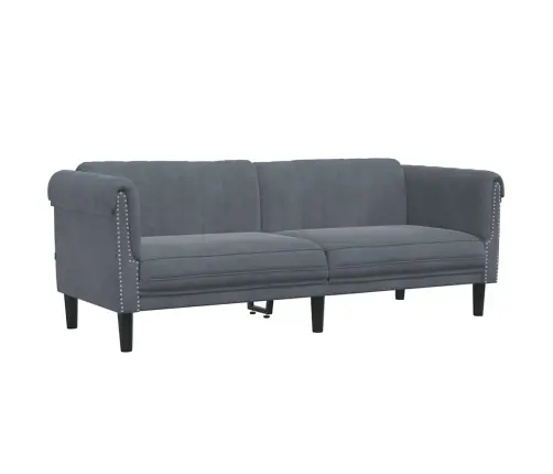 Trivietė Sofa, Tamsiai Pilkos Spalvos, Aksomas