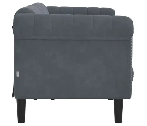 Trivietė Sofa, Tamsiai Pilkos Spalvos, Aksomas