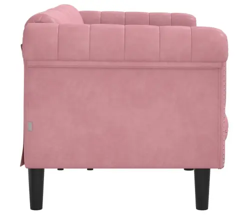 Trīsvietīgs Dīvāns, Rozā, Samts Vidaxl