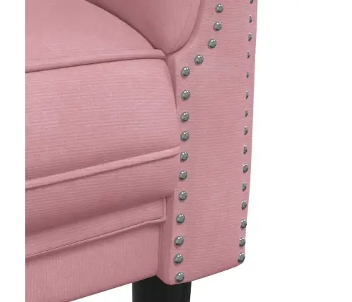 Trīsvietīgs Dīvāns, Rozā, Samts Vidaxl