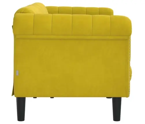 Trīsvietīgs Dīvāns, Dzeltens, Samts Vidaxl