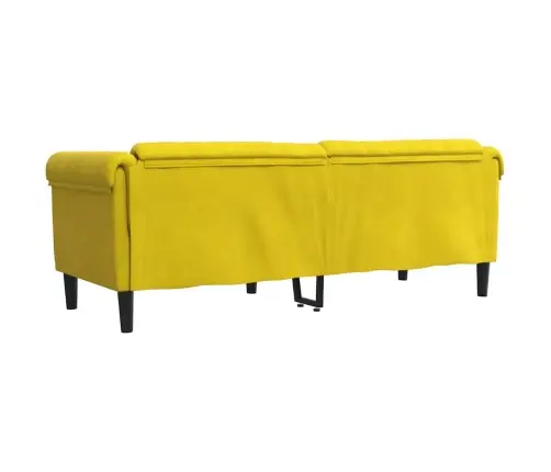 Trīsvietīgs Dīvāns, Dzeltens, Samts Vidaxl