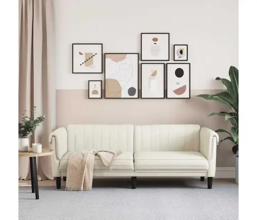 Trīsvietīgs Dīvāns, Krēmkrāsas, Samts Vidaxl