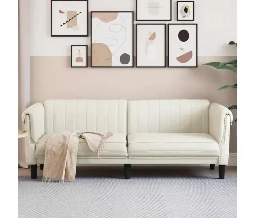 Trīsvietīgs Dīvāns, Krēmkrāsas, Samts Vidaxl