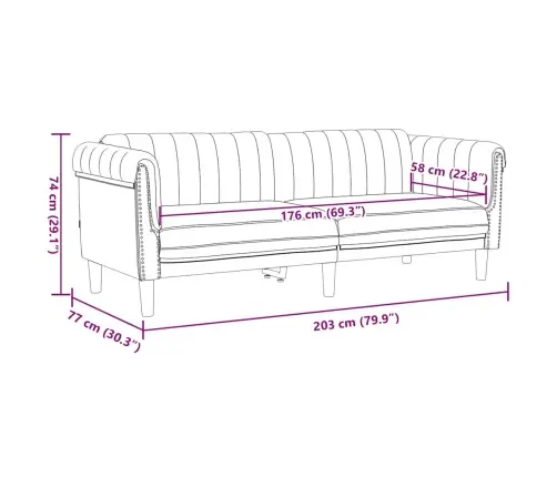 3-Kohaline Diivan, Pruun, Kunstseemisnahk