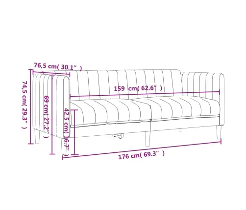 Divvietīgs Dīvāns, Tumši Zaļš Audums Vidaxl
