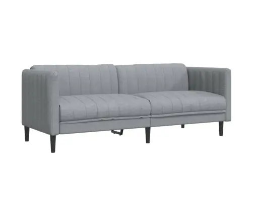 Trīsvietīgs Dīvāns, Gaiši Pelēks Audums Vidaxl