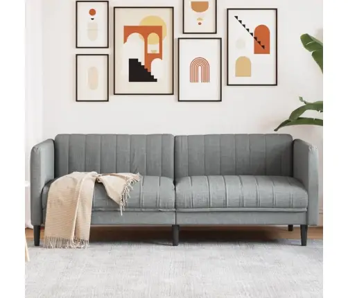 Trīsvietīgs Dīvāns, Gaiši Pelēks Audums Vidaxl