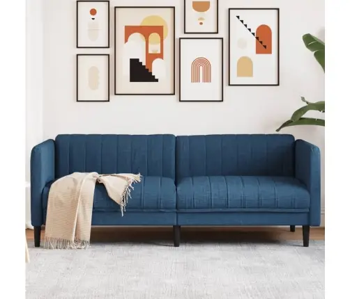 Trīsvietīgs Dīvāns, Zils Audums Vidaxl