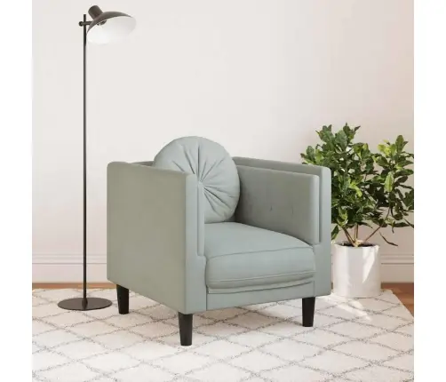 Atpūtas Krēsls Ar Spilvenu, Gaiši Pelēks Samts Vidaxl