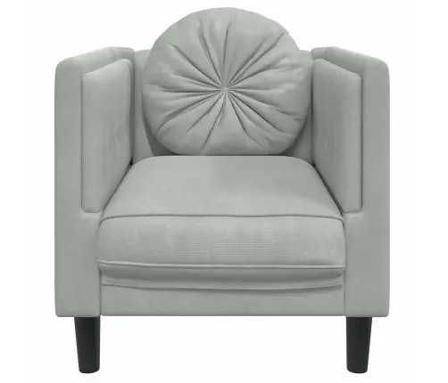 Atpūtas Krēsls Ar Spilvenu, Gaiši Pelēks Samts Vidaxl