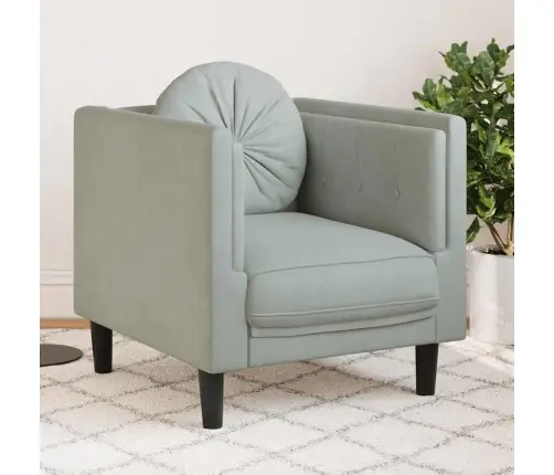 Atpūtas Krēsls Ar Spilvenu, Gaiši Pelēks Samts Vidaxl