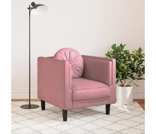 Atpūtas Krēsls Ar Spilvenu, Rozā Samts Vidaxl