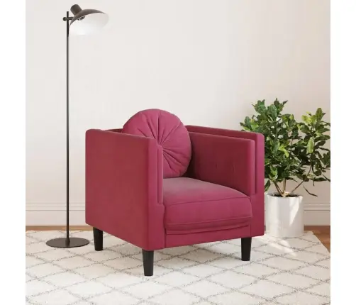 Atpūtas Krēsls Ar Spilvenu, Vīnsarkans Samts Vidaxl