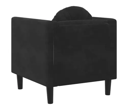 Atpūtas Krēsls Ar Spilvenu, Melns Samts Vidaxl
