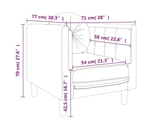 Atpūtas Krēsls Ar Spilvenu, Krēmkrāsas Samts Vidaxl