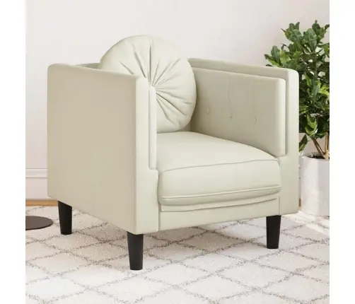 Atpūtas Krēsls Ar Spilvenu, Krēmkrāsas Samts Vidaxl