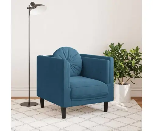 Atpūtas Krēsls Ar Spilvenu, Zils Samts Vidaxl