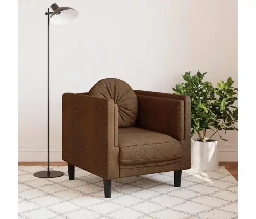 Atpūtas Krēsls Ar Spilvenu, Brūns, Mākslīgā Zamšāda Vidaxl