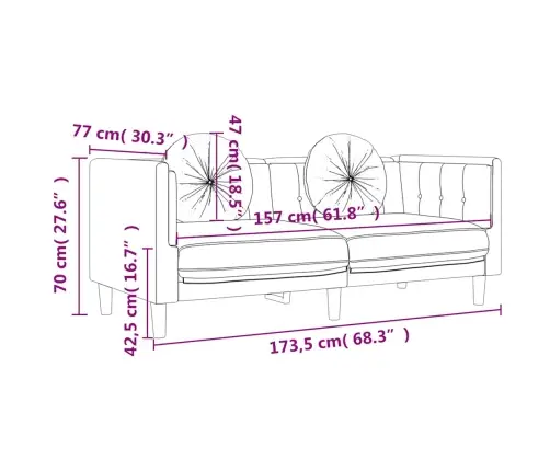 Dvivietė Sofa Su Pagalvėlėmis, Šviesiai Pilkos Spalvos, Aksomas
