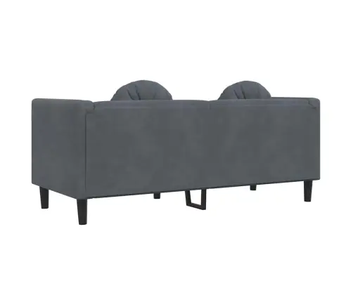 Divvietīgs Dīvāns Ar Matračiem, Tumši Pelēks Samts Vidaxl