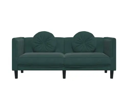 Divvietīgs Dīvāns Ar Matračiem, Tumši Zaļš Samts Vidaxl