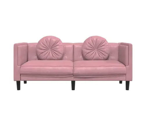Divvietīgs Dīvāns Ar Matračiem, Rozā Samts Vidaxl