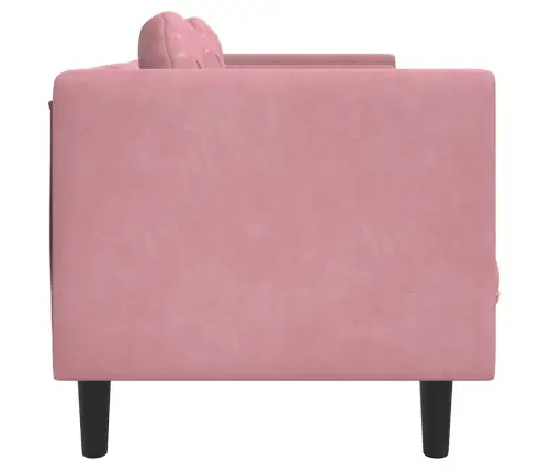 Divvietīgs Dīvāns Ar Matračiem, Rozā Samts Vidaxl