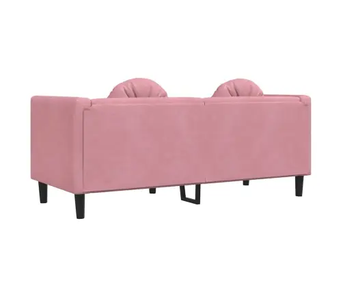 Divvietīgs Dīvāns Ar Matračiem, Rozā Samts Vidaxl