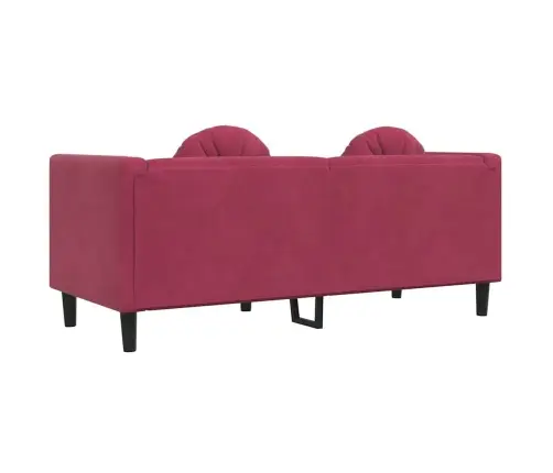 Dvivietė Sofa Su Pagalvėlėmis, Vyno Raudonos Spalvos, Aksomas