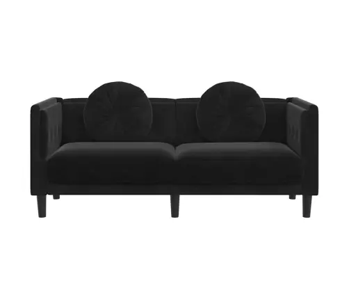 Divvietīgs Dīvāns Ar Matračiem, Melns Samts Vidaxl