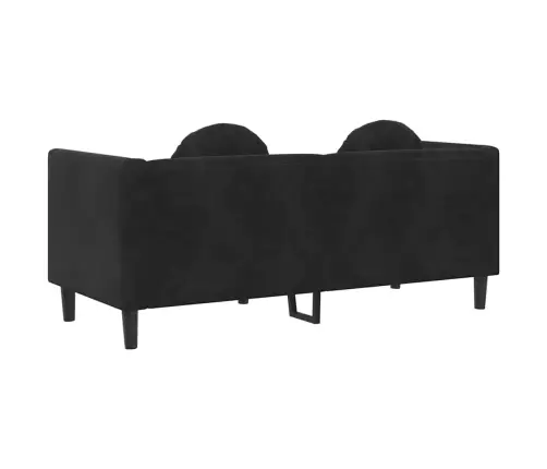 Divvietīgs Dīvāns Ar Matračiem, Melns Samts Vidaxl