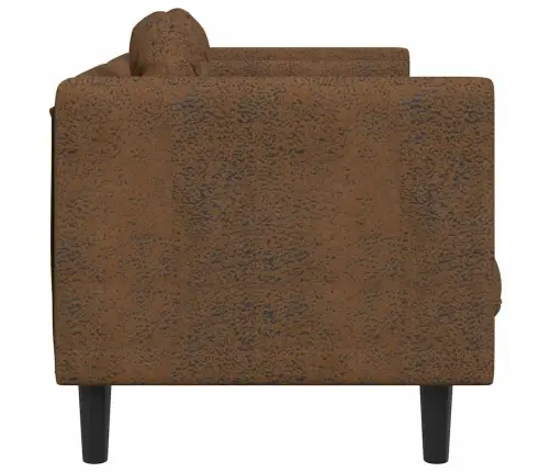 Dvivietė Sofa Su Pagalvėlėmis, Ruda, Dirbtinė Versta Oda