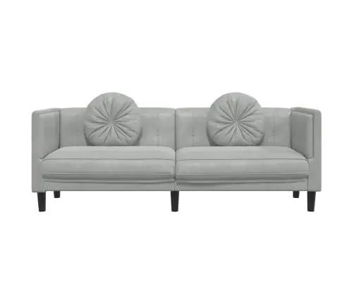 Trīsvietīgs Dīvāns Ar Matračiem, Gaiši Pelēks Samts Vidaxl