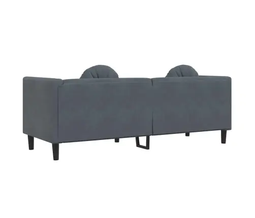 Trīsvietīgs Dīvāns Ar Matračiem, Tumši Pelēks Samts Vidaxl