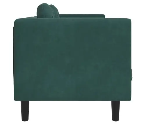 Trīsvietīgs Dīvāns Ar Matračiem, Tumši Zaļš Samts Vidaxl