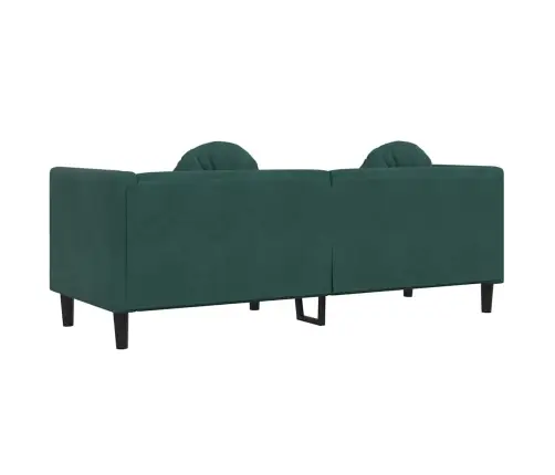 Trīsvietīgs Dīvāns Ar Matračiem, Tumši Zaļš Samts Vidaxl