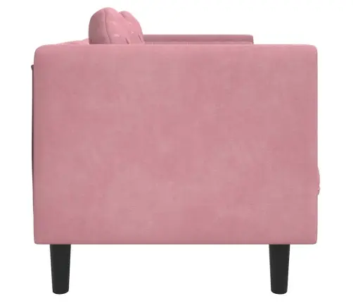 Trīsvietīgs Dīvāns Ar Matračiem, Rozā Samts Vidaxl