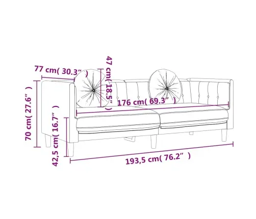 Trivietė Sofa Su Pagalvėlėmis, Vyno Raudonos Spalvos, Aksomas