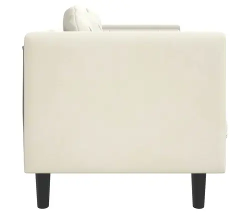 Trīsvietīgs Dīvāns Ar Matračiem, Krēmkrāsas Samts Vidaxl