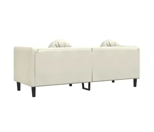 Trīsvietīgs Dīvāns Ar Matračiem, Krēmkrāsas Samts Vidaxl